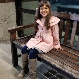 Pink Girls Tie Waist Jacket